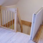 Aufbau einer Bolzentreppe aus Keilgezinkter Buche.