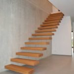 schwebende Treppenstufen Naturholz Eiche